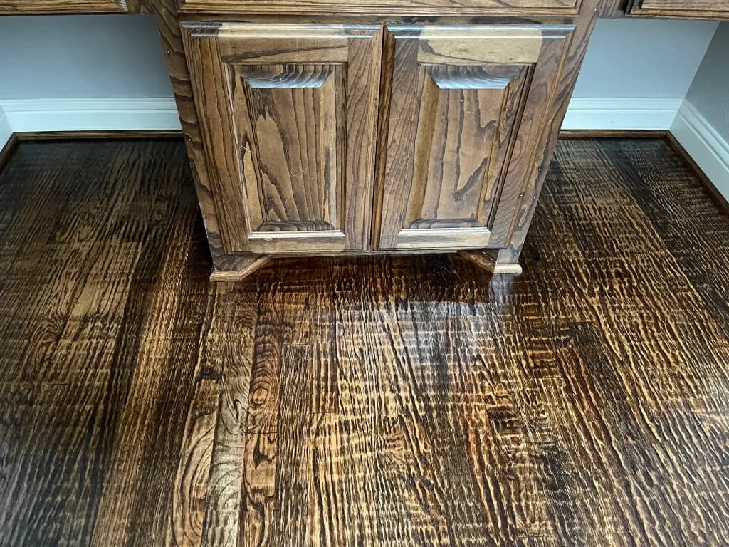Solid hardwood flooring in a Rowlett, TX home